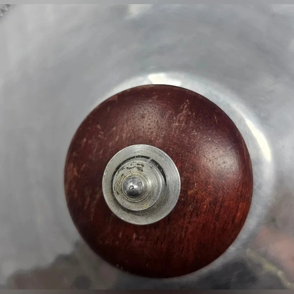 Vintage MCM aluminum Covered Casserole Serving Dish Wood Knob Buenilum Chafing - Picture 3 of 12